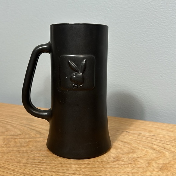 Vintage PLAYBOY 1970'S Beer Stein Embossed Logo Bunny Glass Bottom Mug Gray - Picture 4 of 7